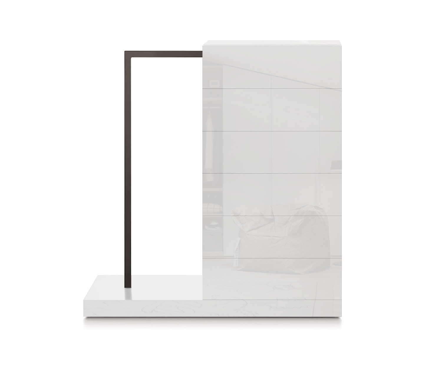 Novamobili Hochkommode Easy6 + Garderobe links B54cm glanz weiß400 Novamobili Hochkommode Easy6 + Garderobe links B54cm glanz weiß400