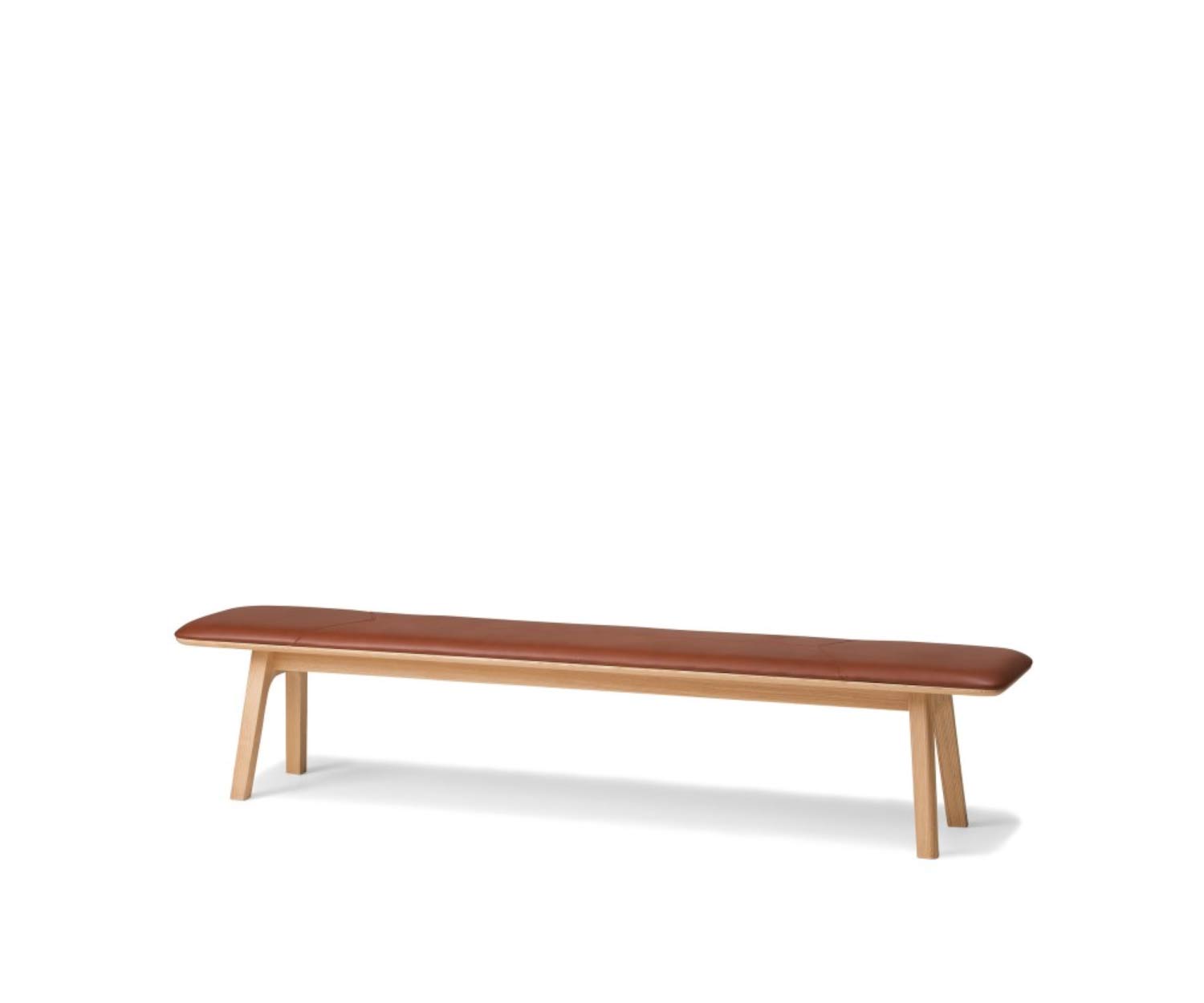Moderne Conde House Ten Designer Sitzbank Eiche in Leder Cognac gepolstert Moderne Conde House Ten Designer Sitzbank Eiche in Leder Cognac gepolstert