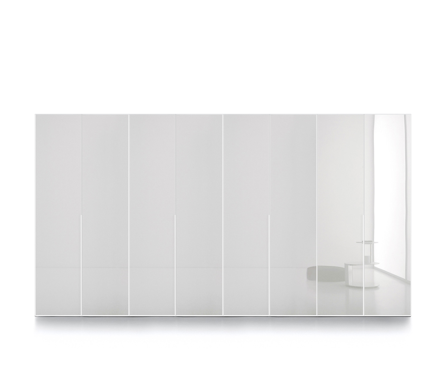 Exklusiver Novamobili Design Kleiderschrank Crystal 4m weiß glänzend Exklusiver Novamobili Design Kleiderschrank Crystal 4m weiß glänzend