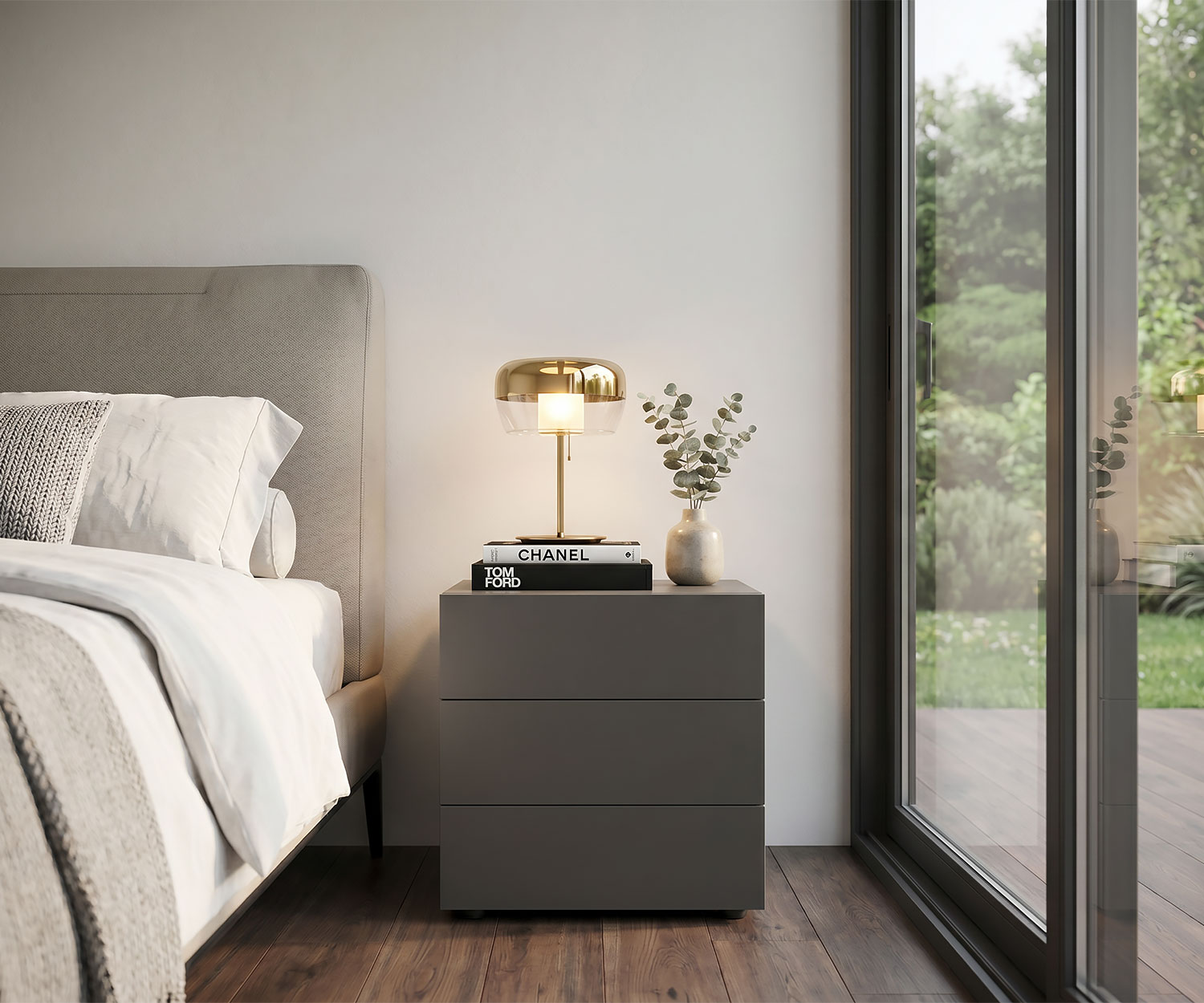 Livitalia Valeo bedside cabinet with 3 drawers