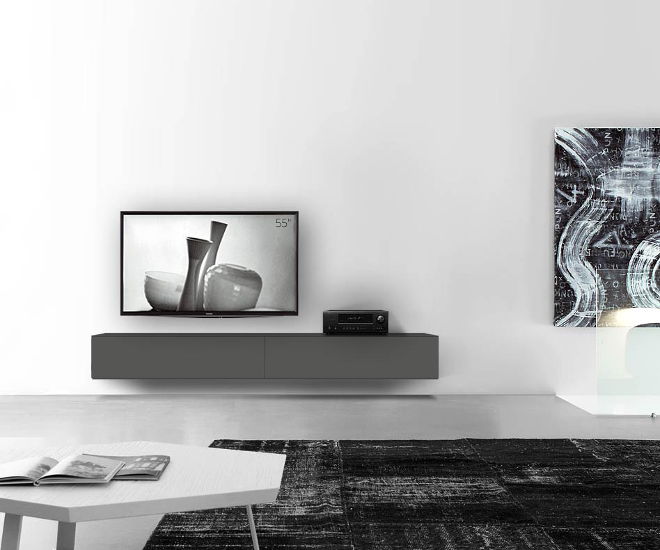 /Design Lowboard Wand B240 H33 5 matt dunkelgrau
