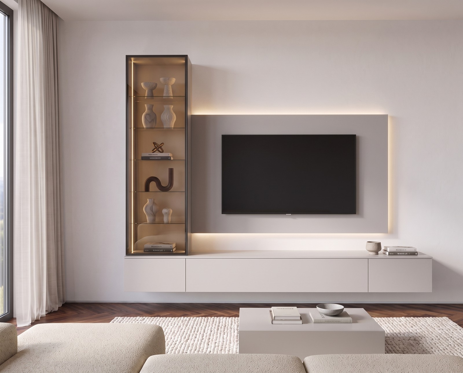 Front view of the C109 wall unit in light grey Front view of the C109 wall unit in light grey