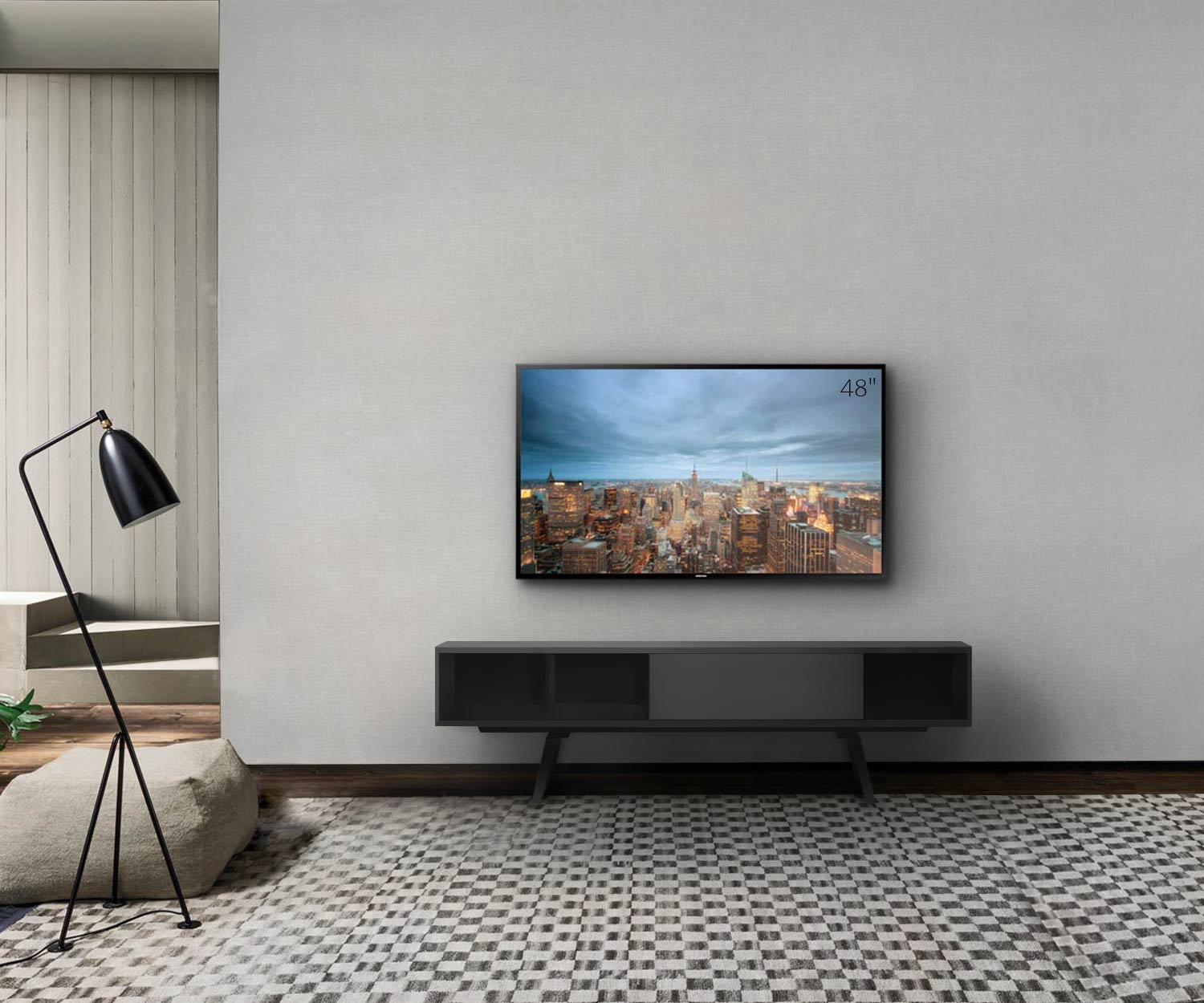 al2 e klipse 005 TV Designer Design Lowboard mit offenem Fach Schublade in Schwarz al2 e klipse 005 TV Designer Design Lowboard mit offenem Fach Schublade in Schwarz