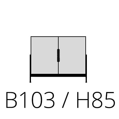B 103 cm H 85 cm 2 Türen