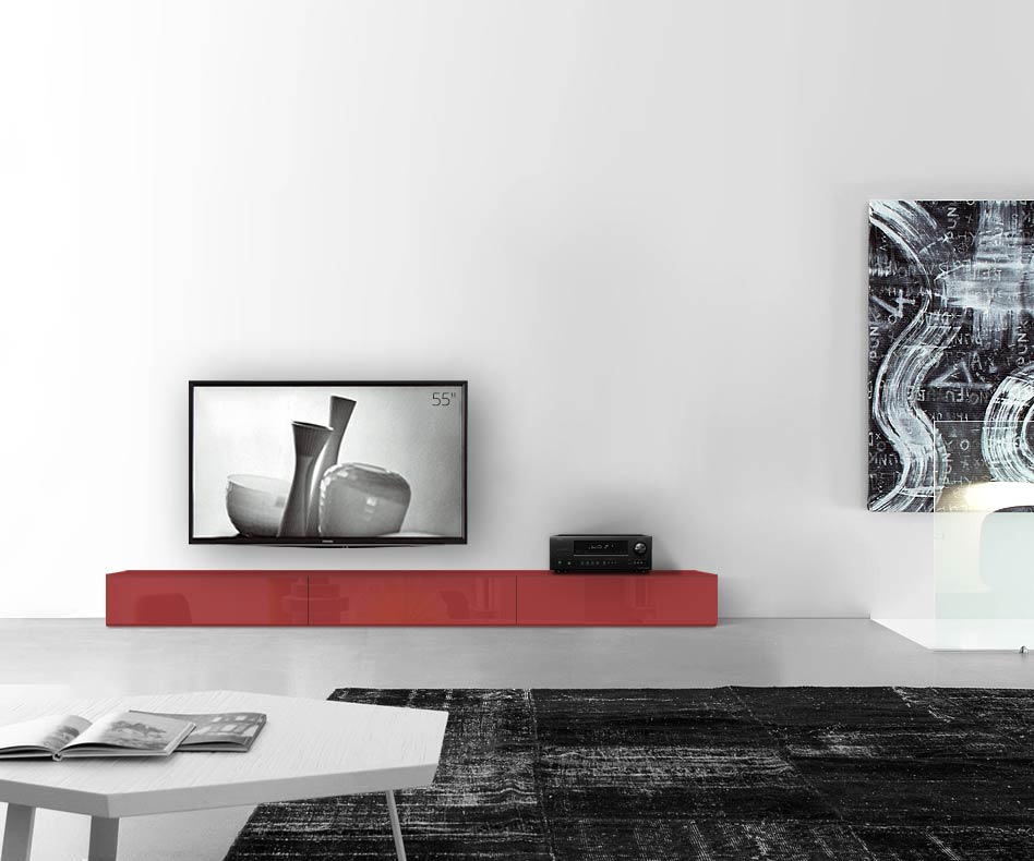 /Design lowboard floor B270 H27 glossy red /Design lowboard floor B270 H27 glossy red