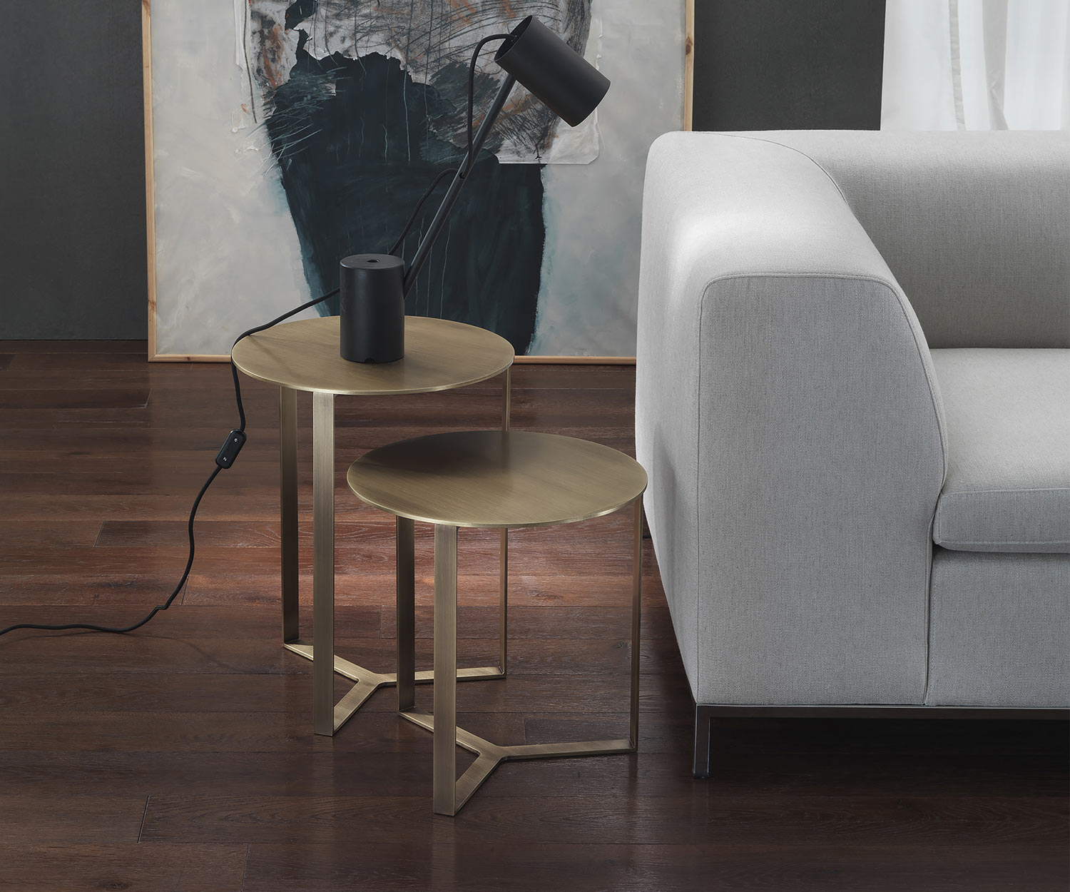 Marelli Beistelltisch Clip messing gebürstet Marelli Beistelltisch Clip messing gebürstet