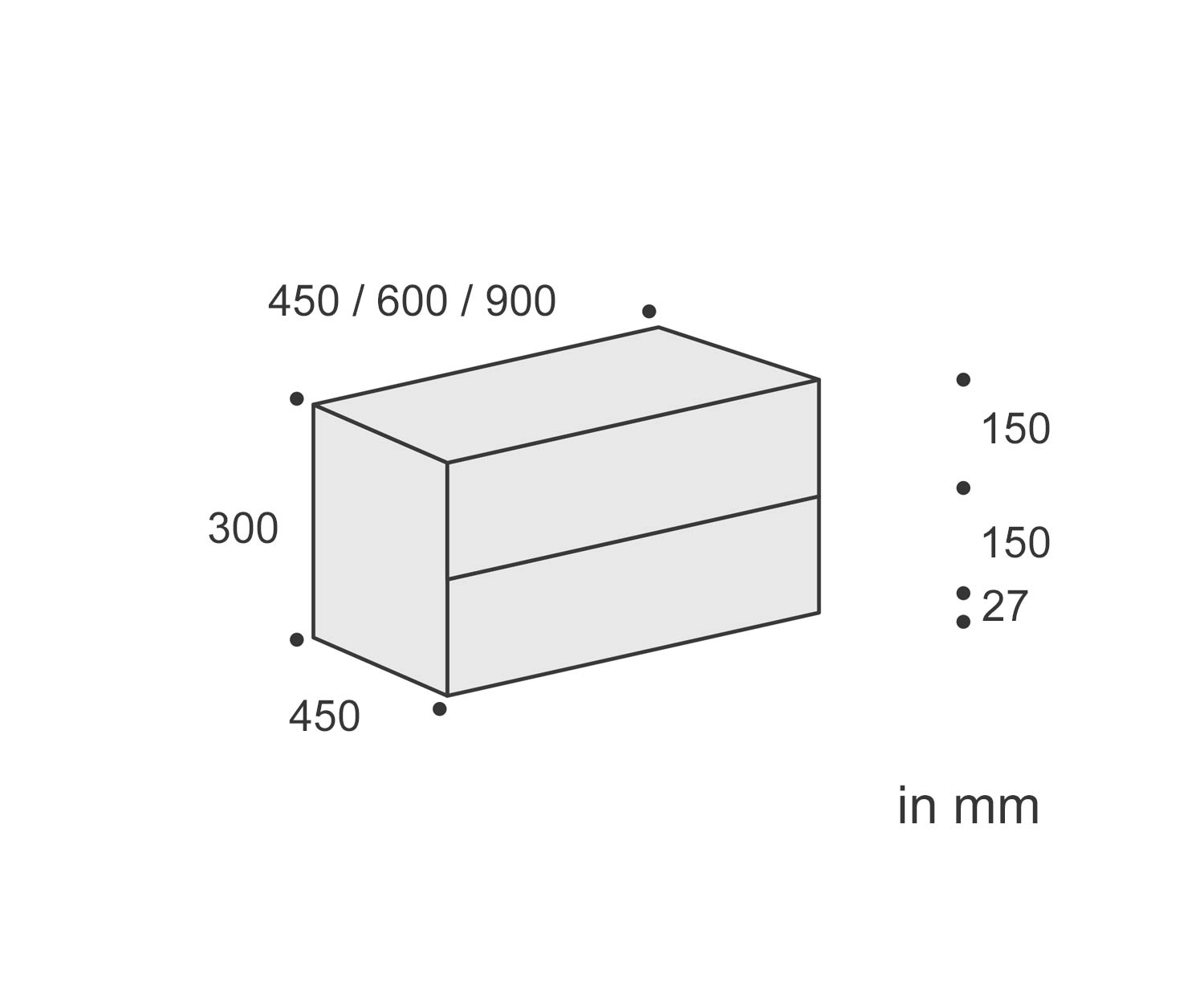 Livitalia Ecletto design bedside cabinet with 2 drawers Sketch Dimensions Sizes Size information Livitalia Ecletto Design bedside cabinet with 2 drawers Sketch Dimensions Sizes Sizes