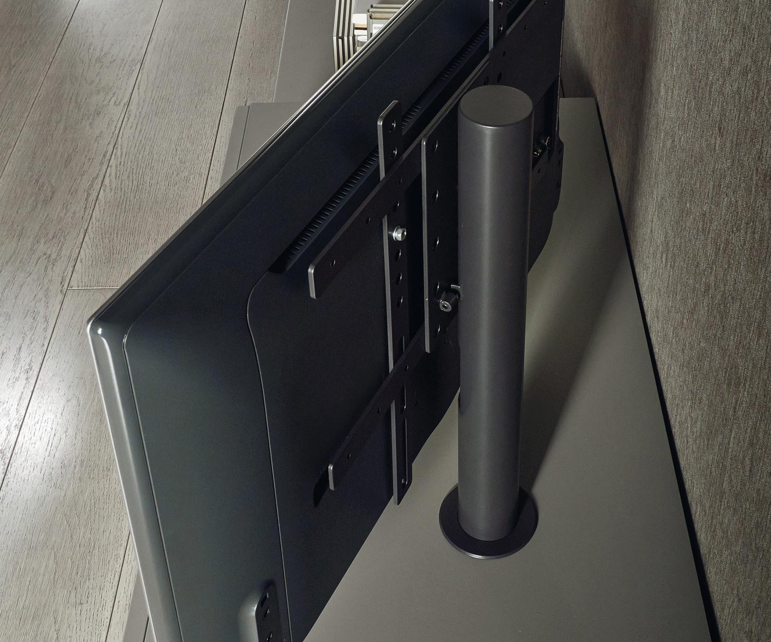 Moderner Livitalia Design Design Lowboard Konfigurator drehbare TV Halterung Säule Kabel integriert