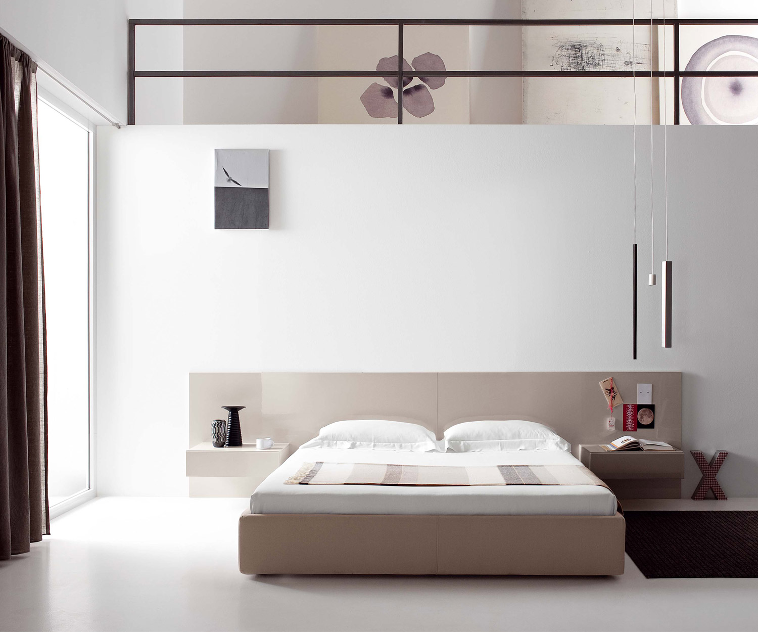 Novamobili Bedside cabinet Easy 1 drawer hanging Beige high gloss Novamobili Bedside cabinet Easy 1 drawer hanging Beige high gloss