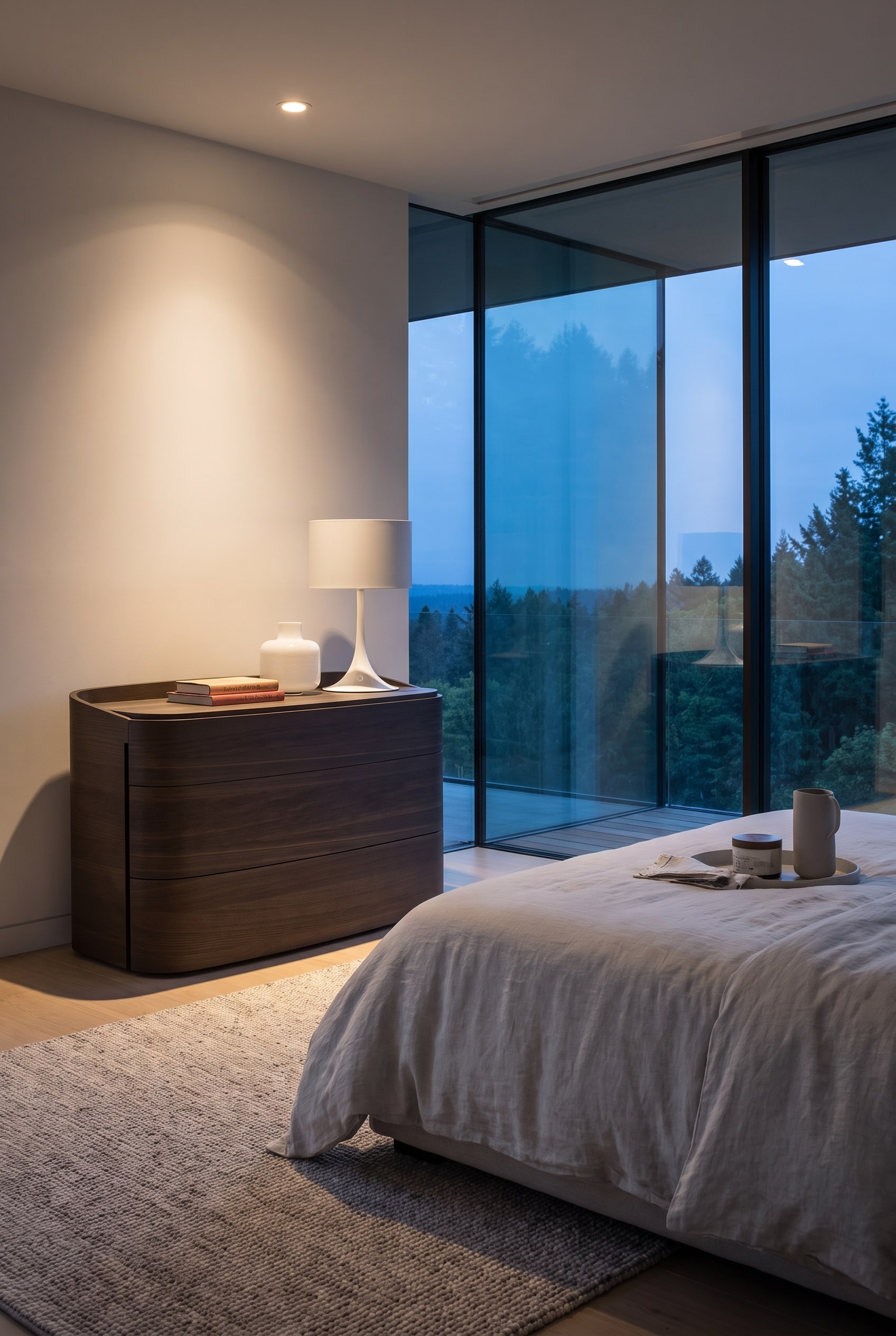 Minimalistische slaapkamer make-over met de afgeronde Livitalia Ladekast Round als centraal designstatement.
