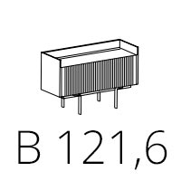 B 121.6 cm