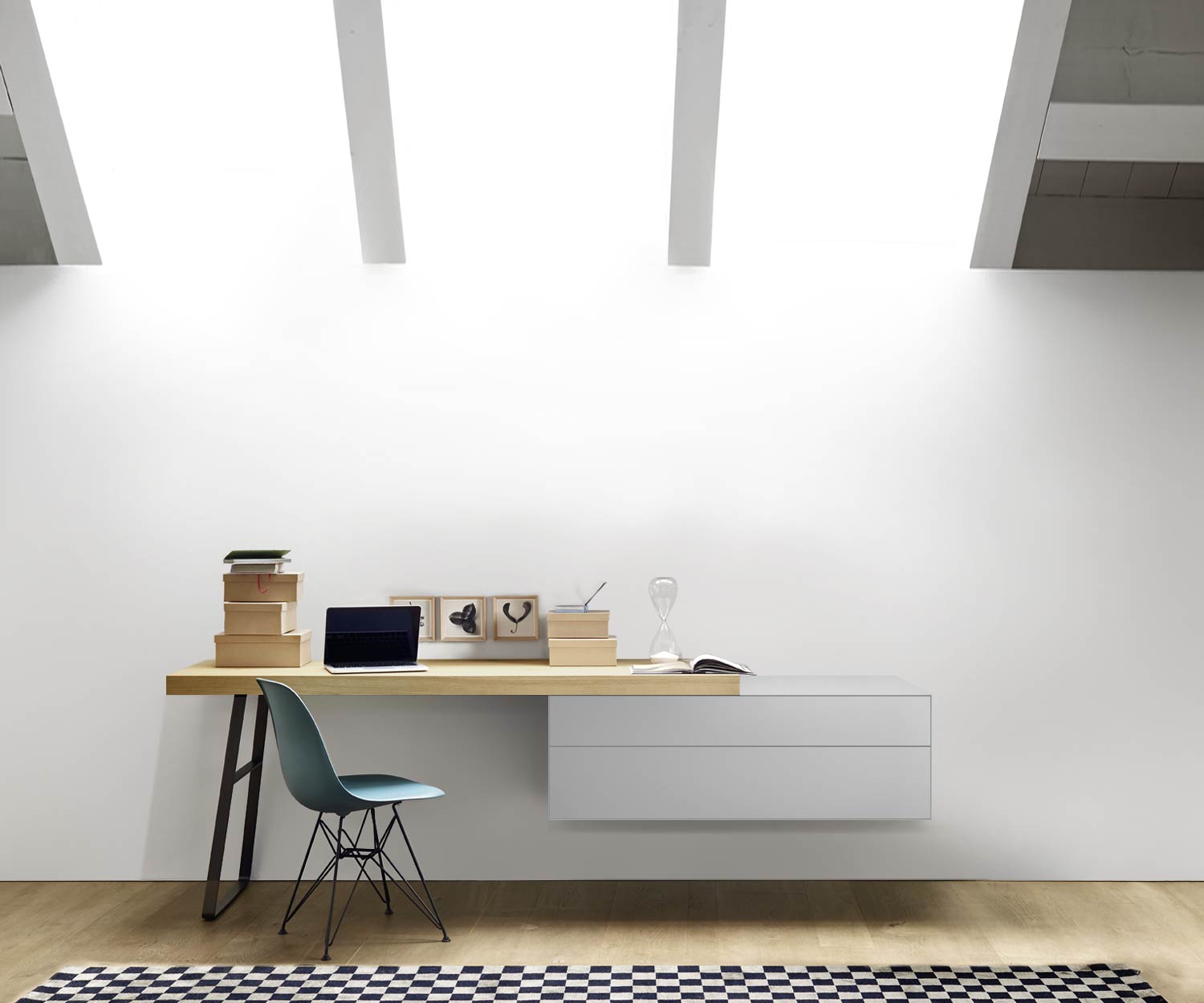 Livitalia Ecletto Wandkommode B 120 cm Bianco Matt Schreibtisch links Livitalia Ecletto Wandkommode B 120 cm Bianco Matt Schreibtisch links