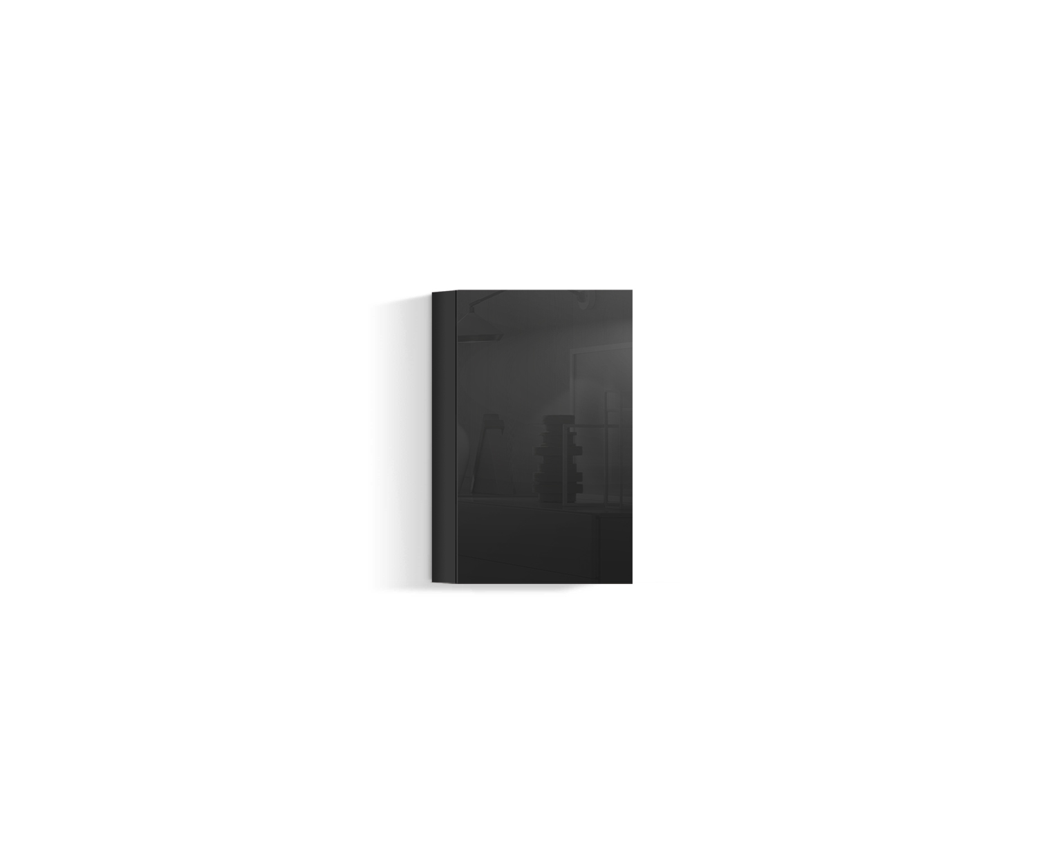 Design Wohnzimmer Hängeschrank Vertikal H64 B45 schwarz418 Design Wohnzimmer Hängeschrank Vertikal H64 B45 schwarz418