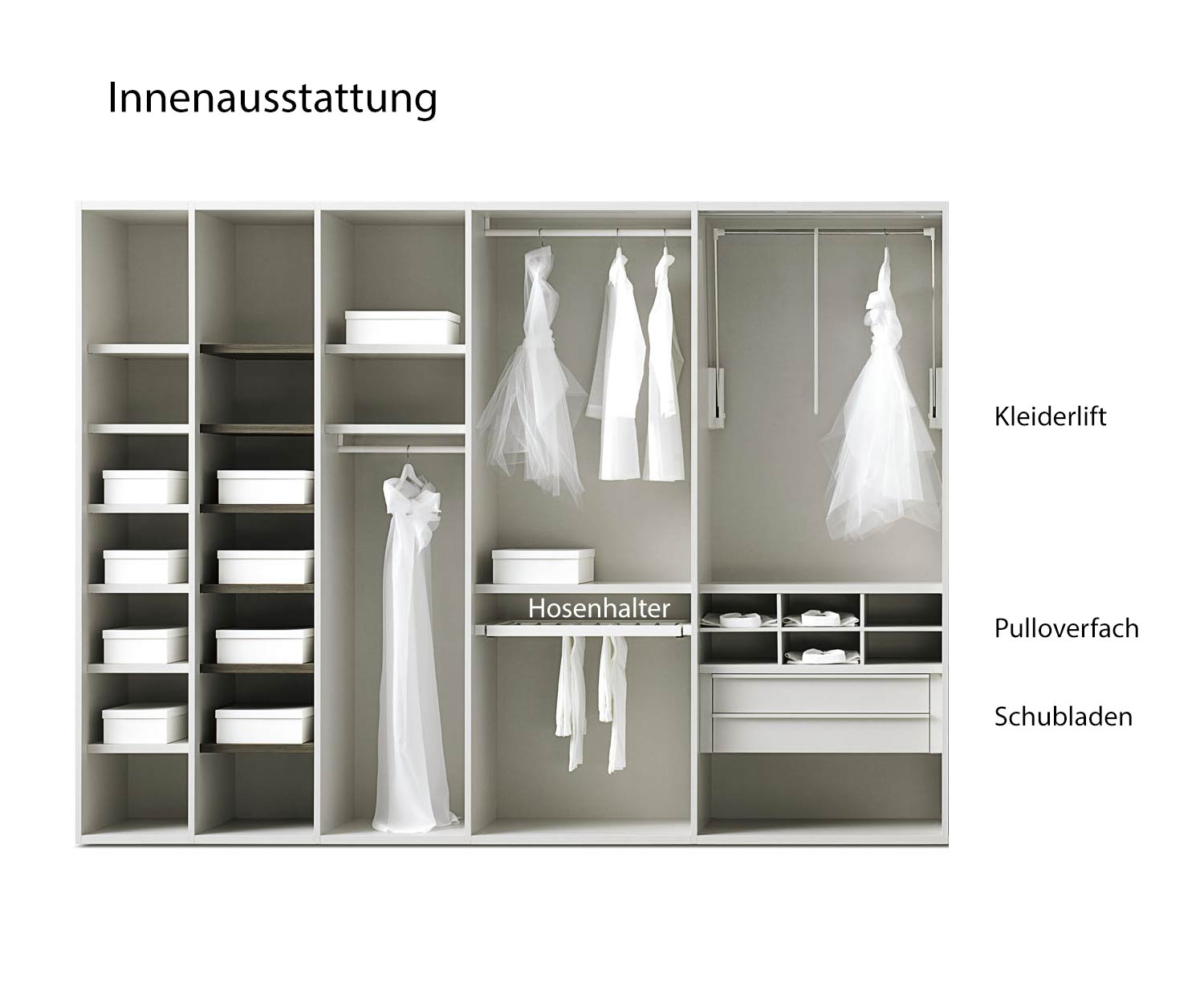 Livitalia Design Kleiderschrank Liscia Innenausstattung