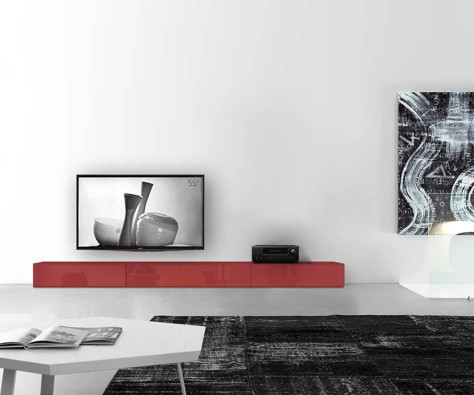 /Design Lowboard Boden B300 H27 glanz rot