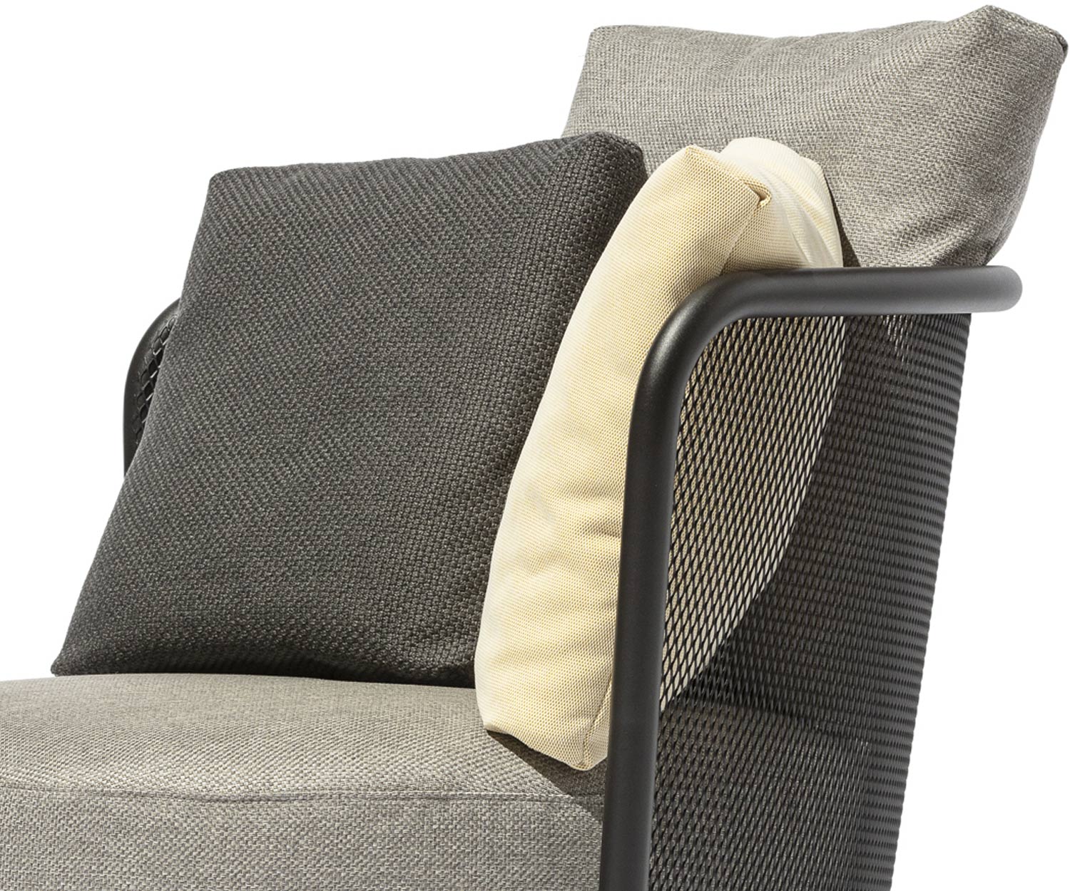 Hochwertiger Todus Baza Round Designer Sessel im Detail Armlehne Stoffbezug