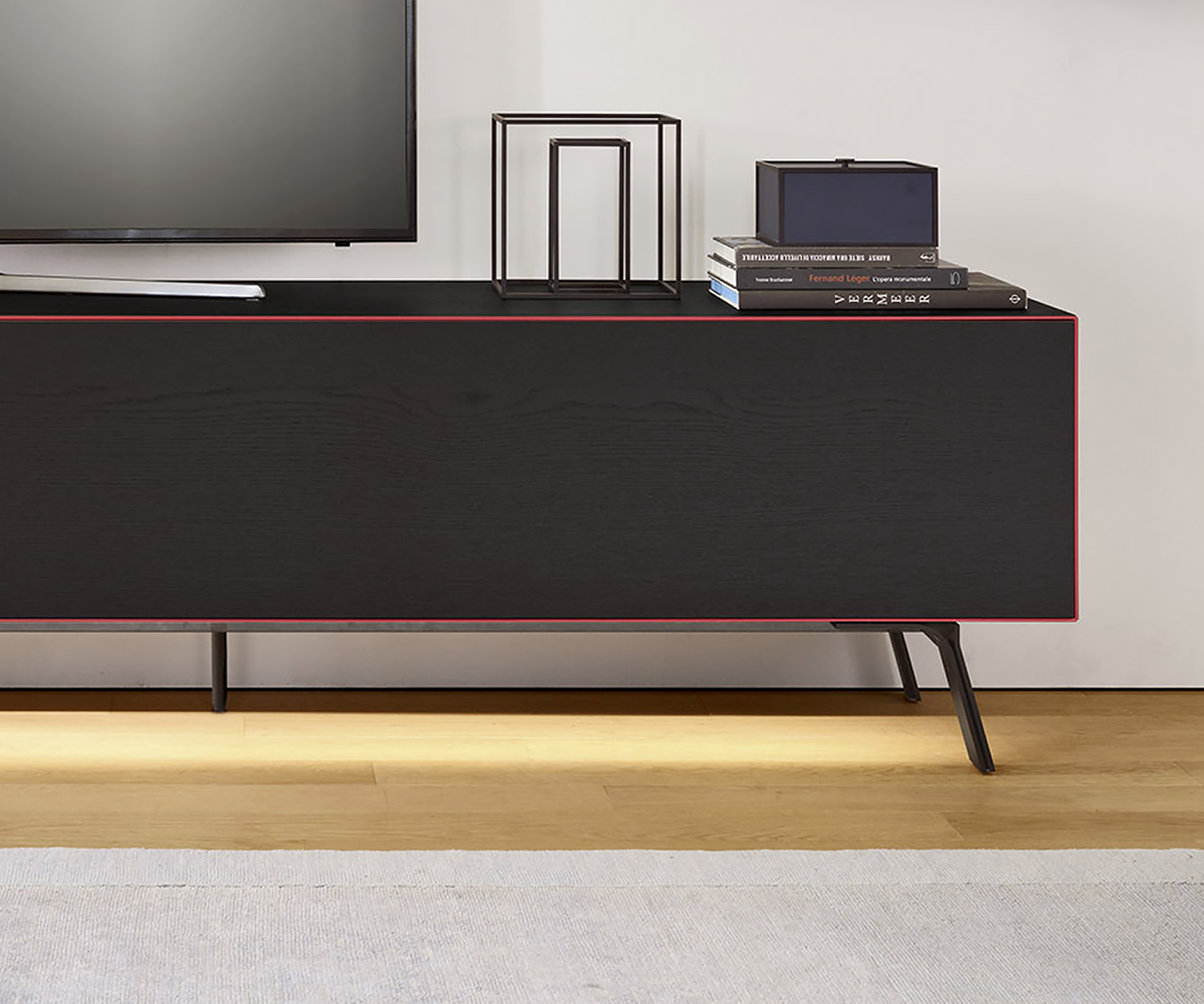 Livitalia Minimal design lowboard Detail LED lighting under the design lowboard Livitalia Minimal design lowboard Detail LED lighting under the design lowboard