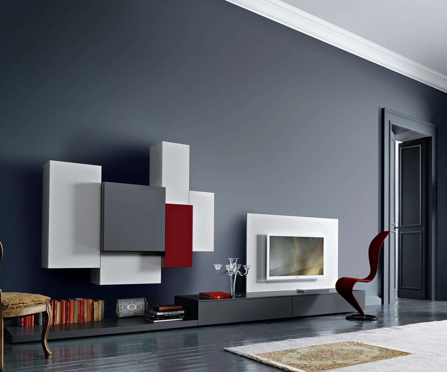 Design lowboard floor B210 H27 dark grey matt Design lowboard floor B210 H27 dark grey matt