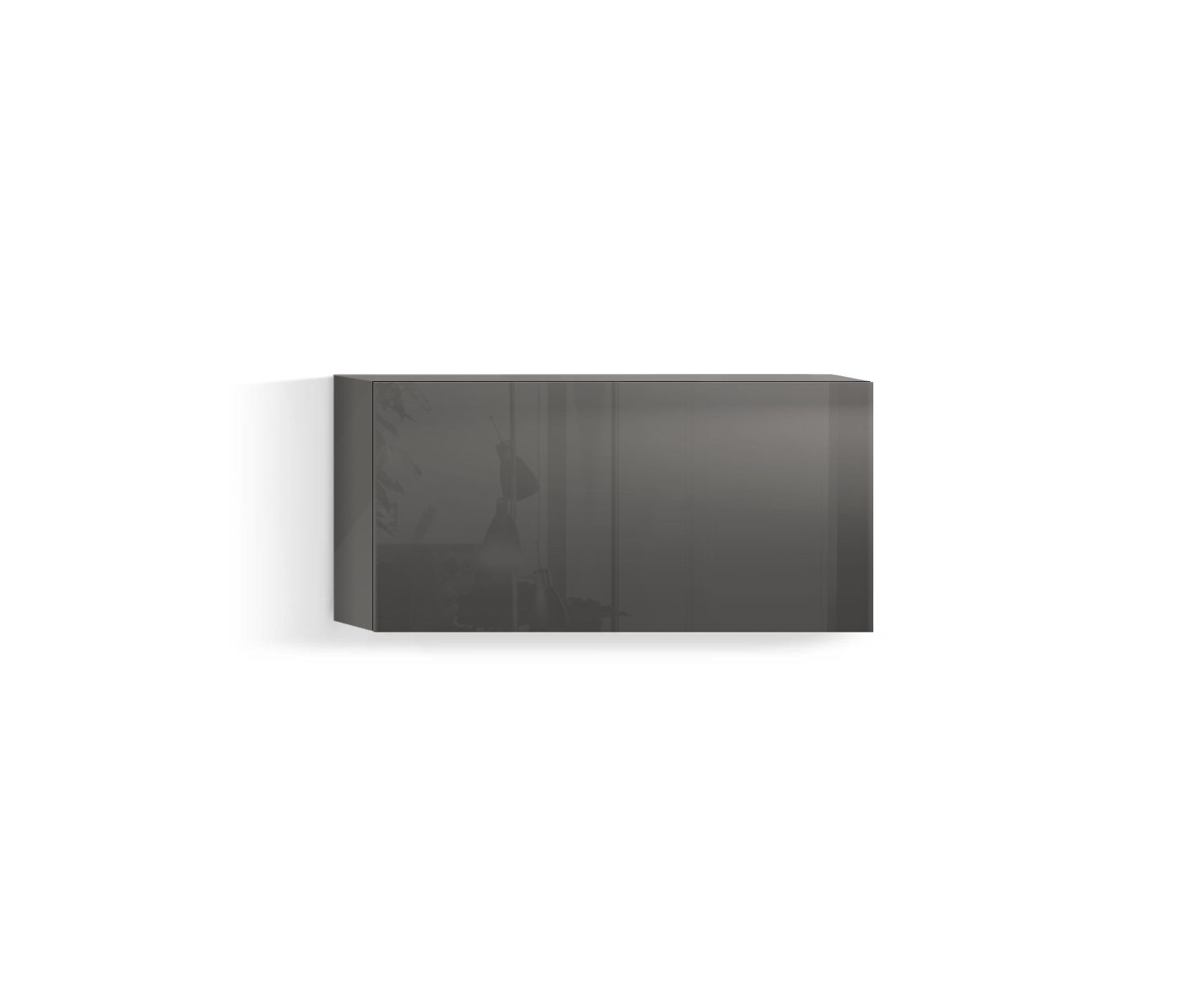 Design Wohnzimmer Hängeschrank Horizontal H32 B60 unten quarz410