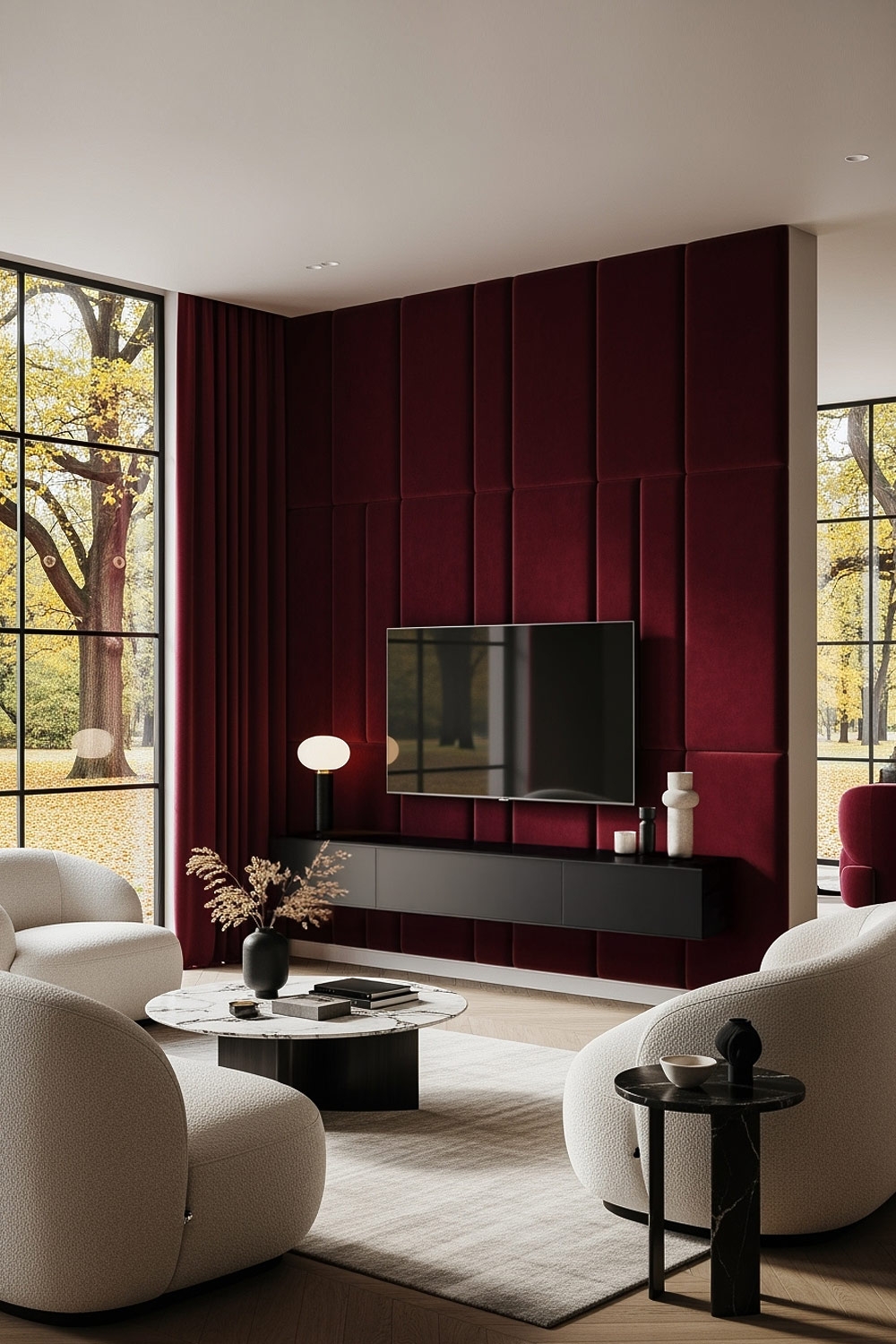 tv-wand-mit-rotem-samtpaneel-fuer-ein-gemuetliches-heimkino