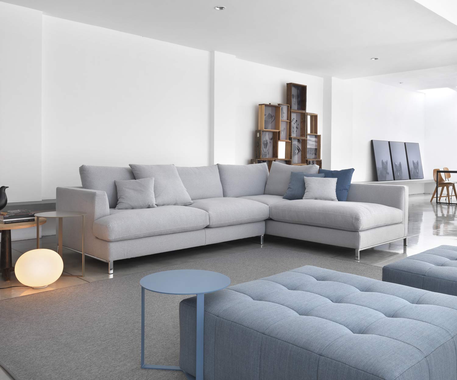Hochwertiges Marelli Designer Ecksofa Loft auf Chromfüßen Hochwertiges Marelli Designer Ecksofa Loft auf Chromfüßen