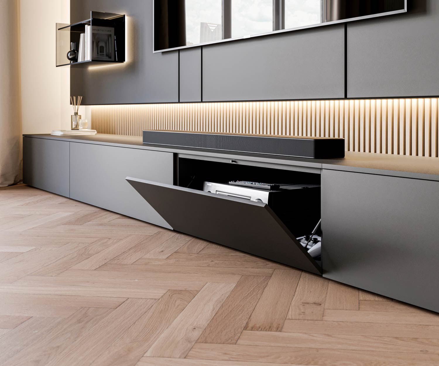 Livitalia Luxury design TV wall unit C100 Livitalia Luxury design TV wall unit C100