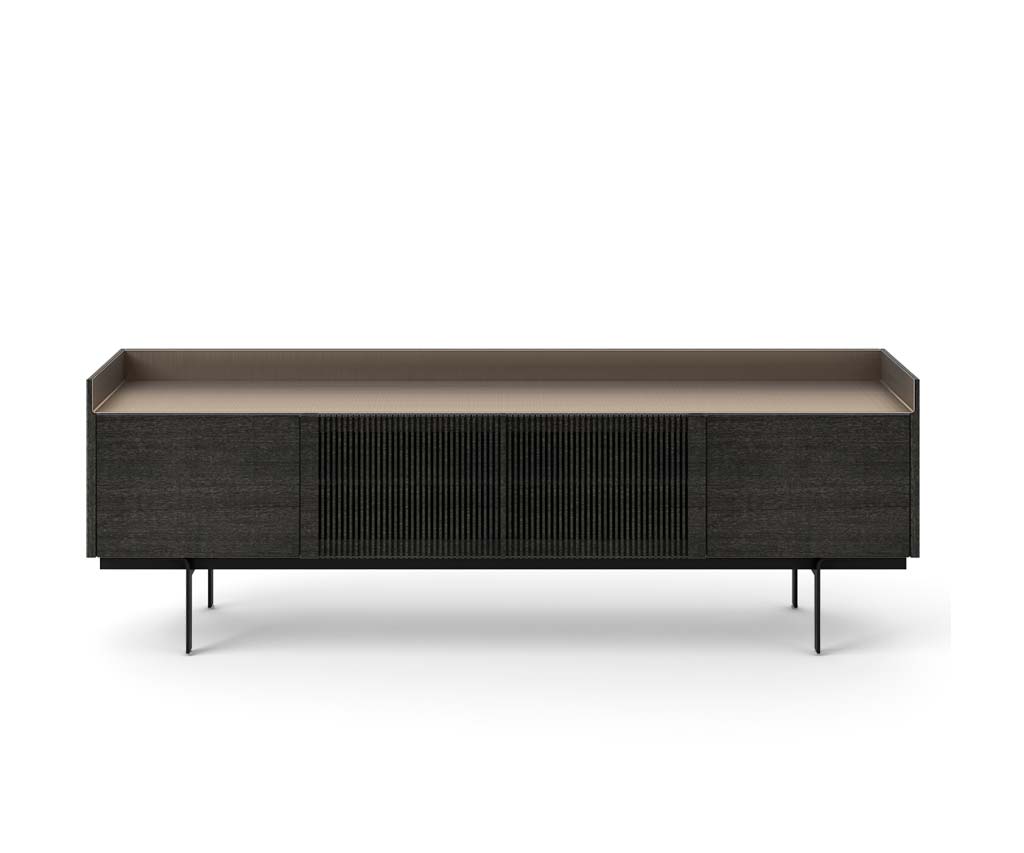 Punt Stockholm TV Design Lowboard sideboard Füße Wand Hängend Eiche Walnuss Aluminium Gold Rose Bronze