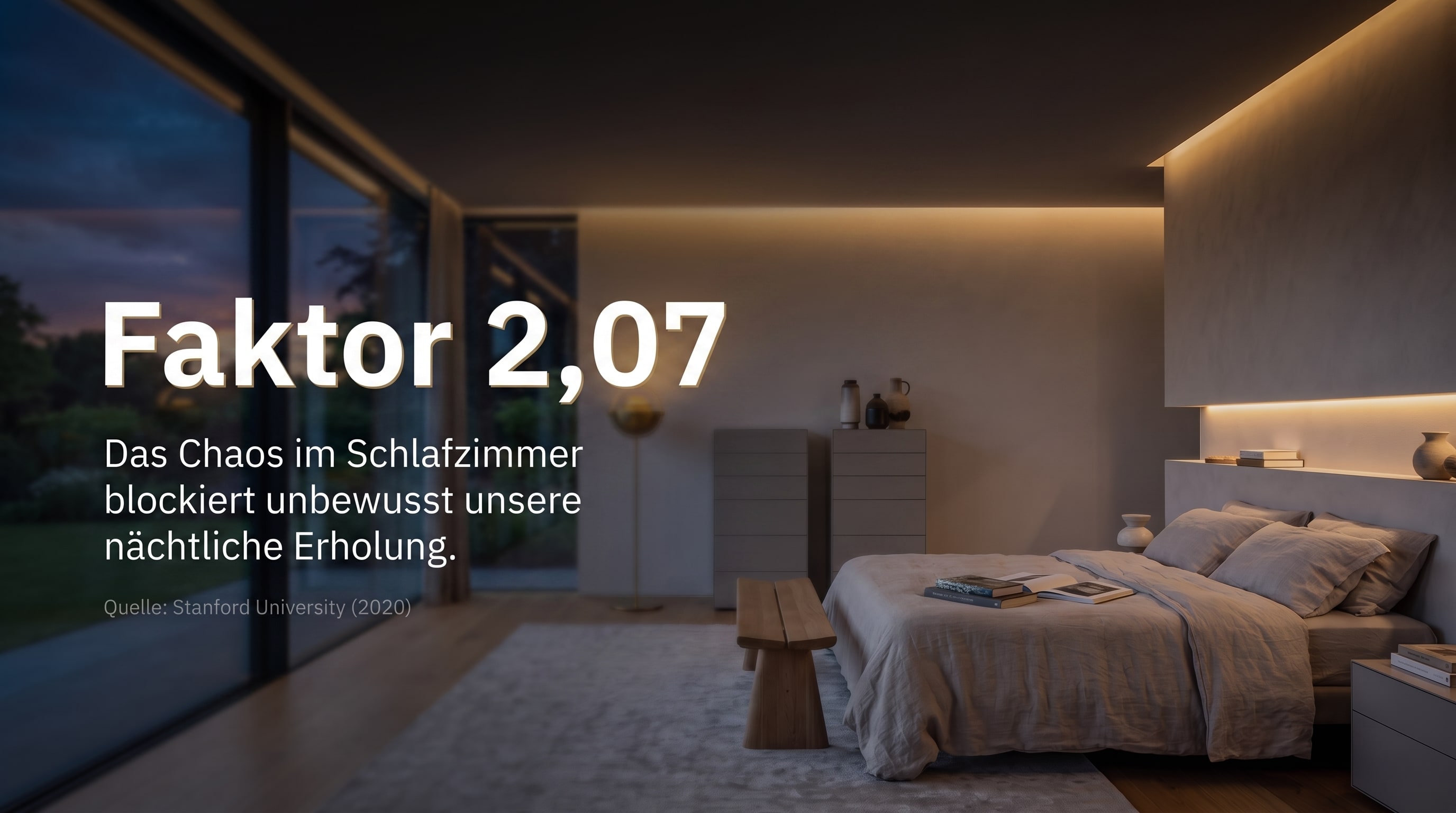 Fattore 2,07 – Il caos in camera da letto blocca inconsciamente il nostro riposo notturno.