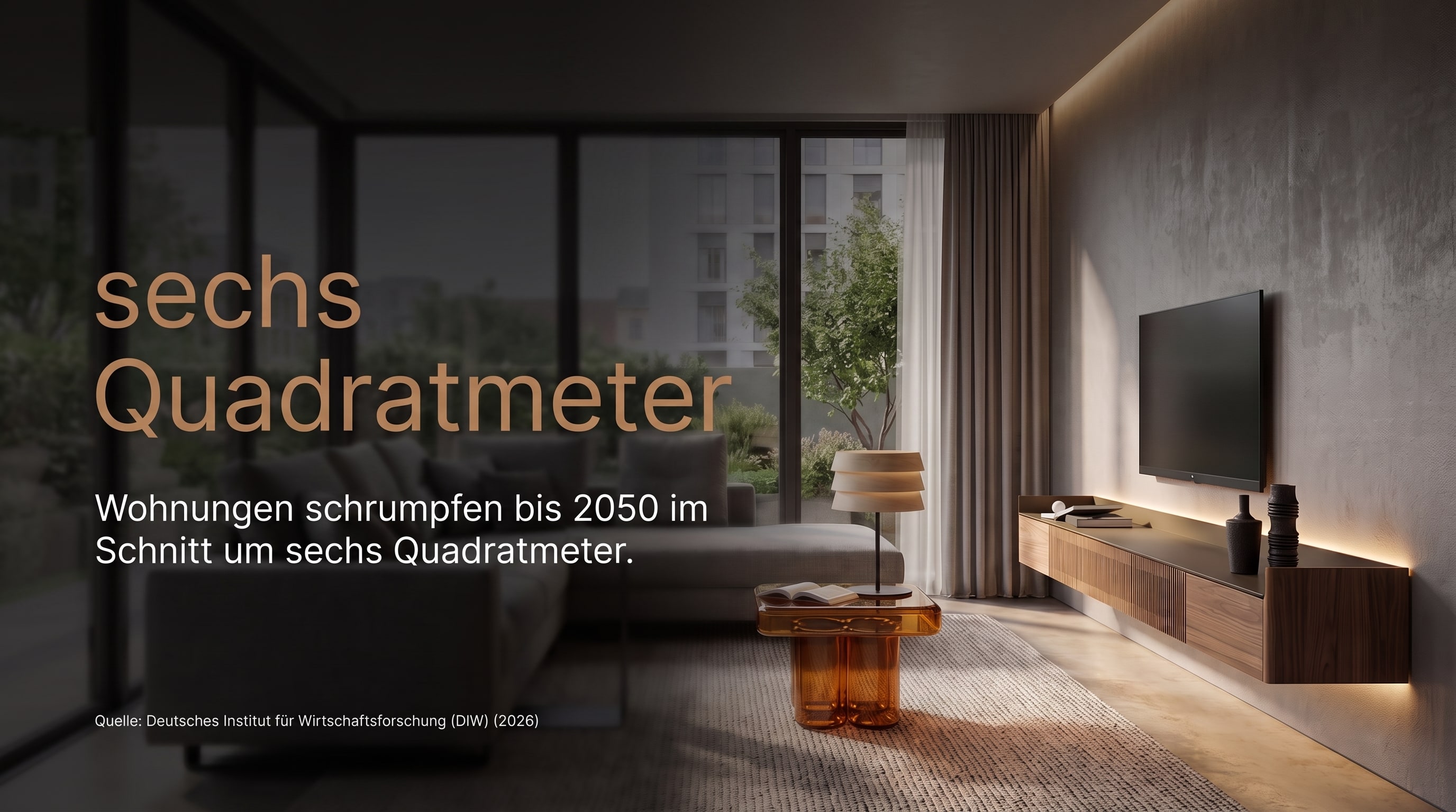 zes vierkante meter – Woningen krimpen tot 2050 gemiddeld met zes vierkante meter.