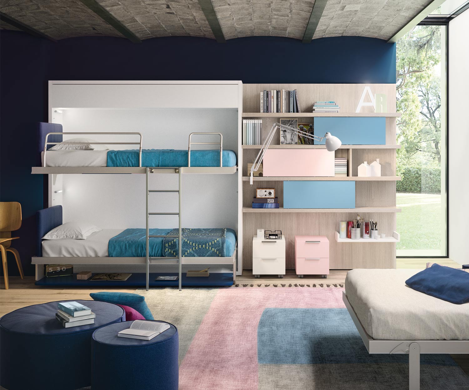 Exklusives KALI DUO 1943 / 2200 Design Schrankbett mit Schreibtisch Exklusives KALI DUO 1943 / 2200 Design Schrankbett mit Schreibtisch