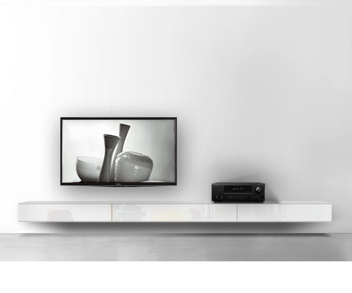 Novamobili Box Design Lowboard Konfigurator B 300 cm H 18,4 cm T 51,8 cm Hochglanz Bianco Hängend