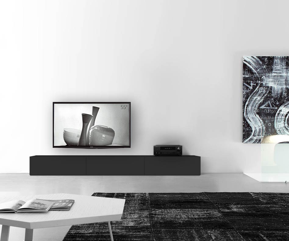 /Design lowboard floor B270 H35 matt black /Design lowboard floor B270 H35 matt black