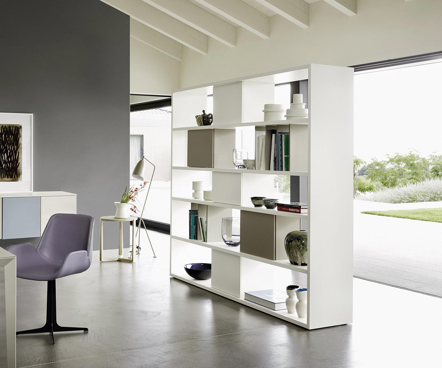 Exclusive Livitalia Design Standing shelf C92 Room divider white  Exclusive Livitalia Design Standing shelf C92 Room divider white