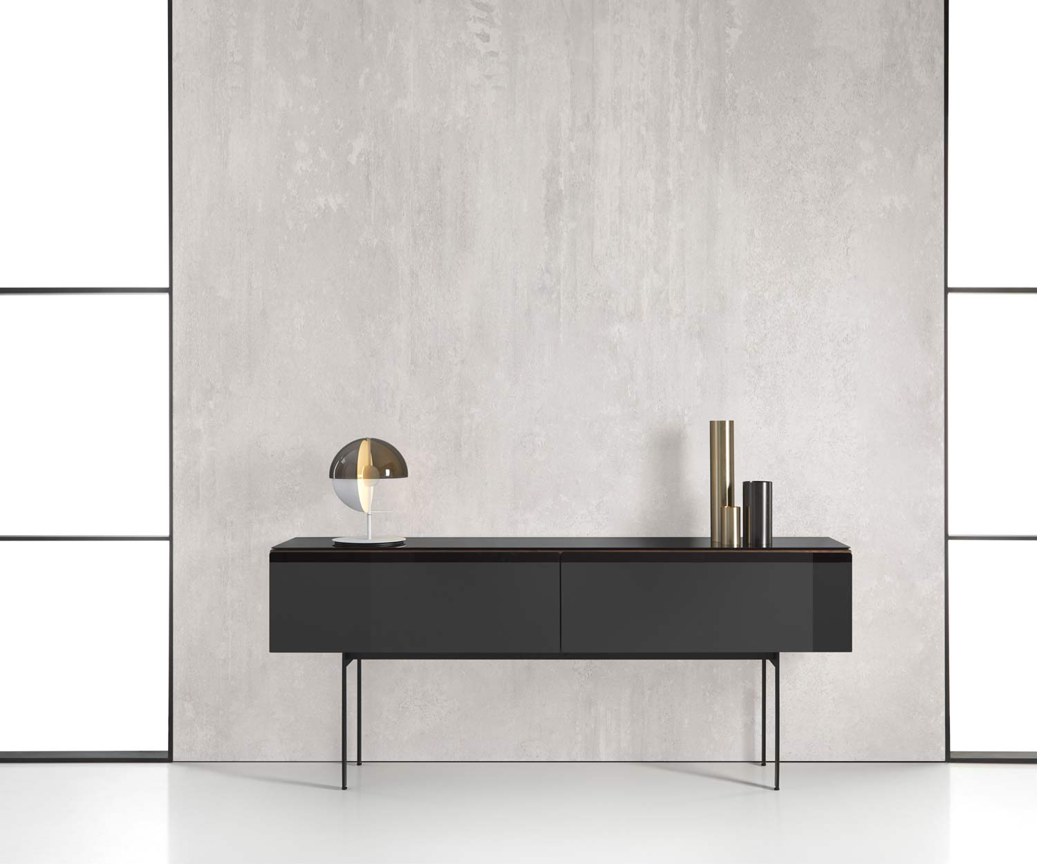 Punt Malmö Design Sideboard mit Walnuss Furnier veredelt