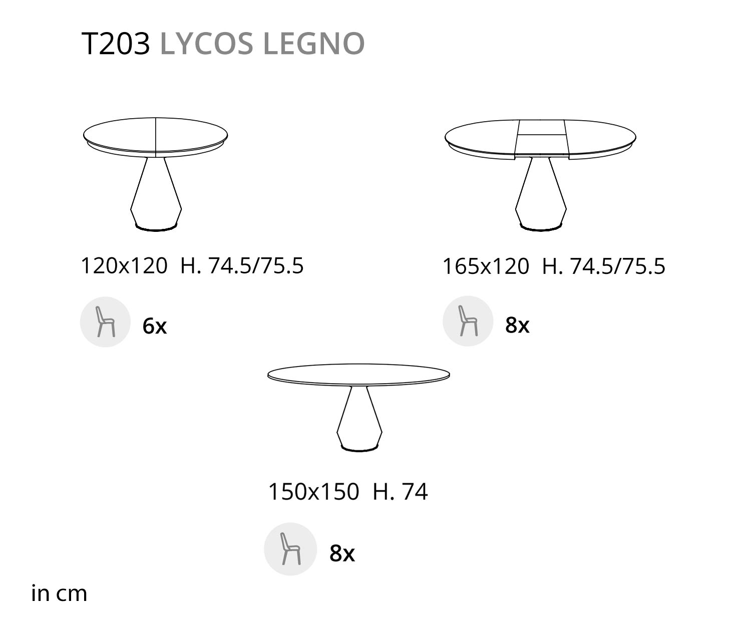Ozzio_Lycos T203 Runder Design Esstisch Kerkamik Tischplatte