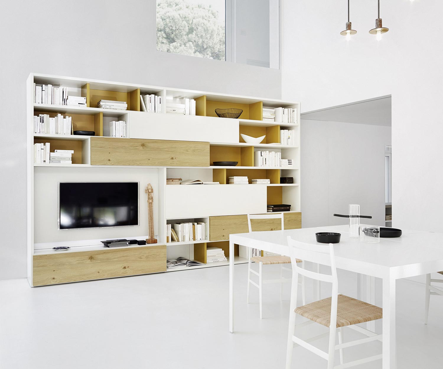 Exclusive Livitalia Design bookshelf C51 in white matt Exclusive Livitalia Design bookshelf C51 in white matt