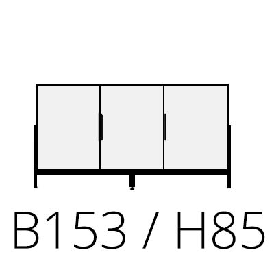 B 153 cm H 85 cm 3 Türen