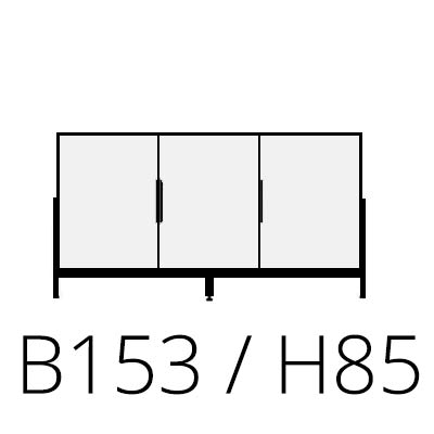 W 153 cm H 85 cm 3 doors