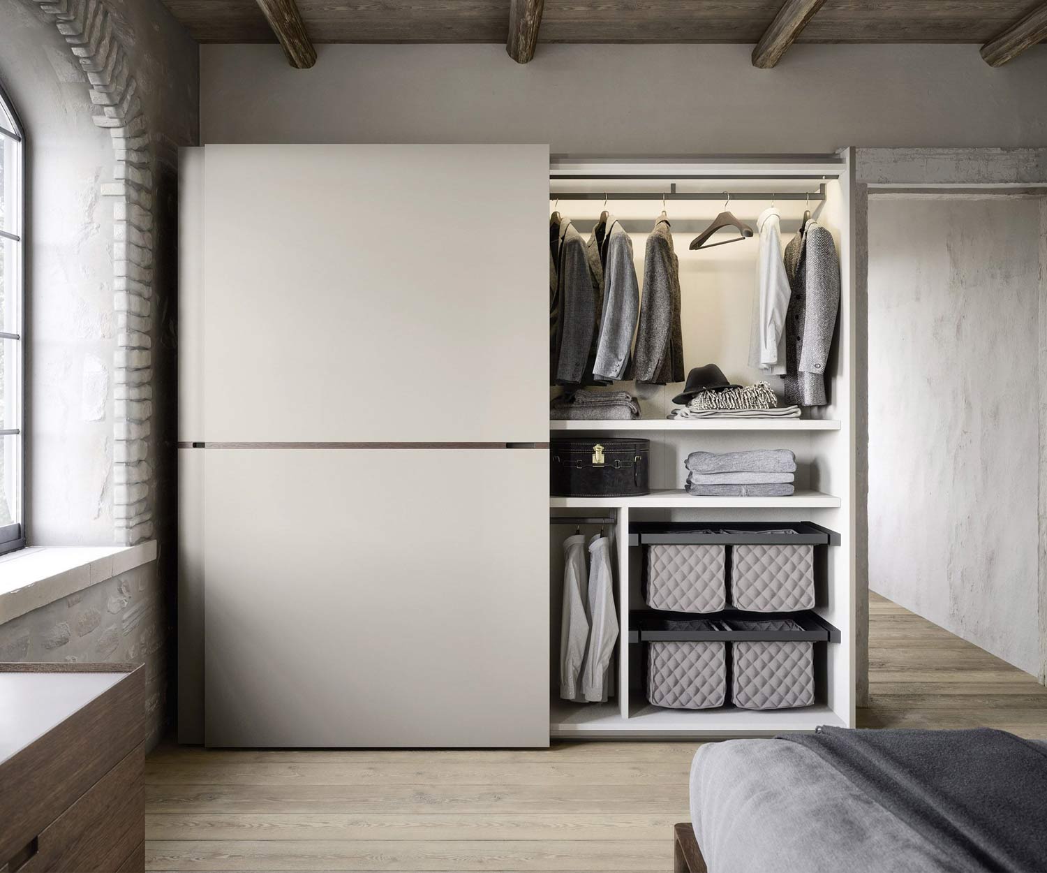 Novamobili Middle Kleiderschrank mit Schiebetueren minimal modern luxus