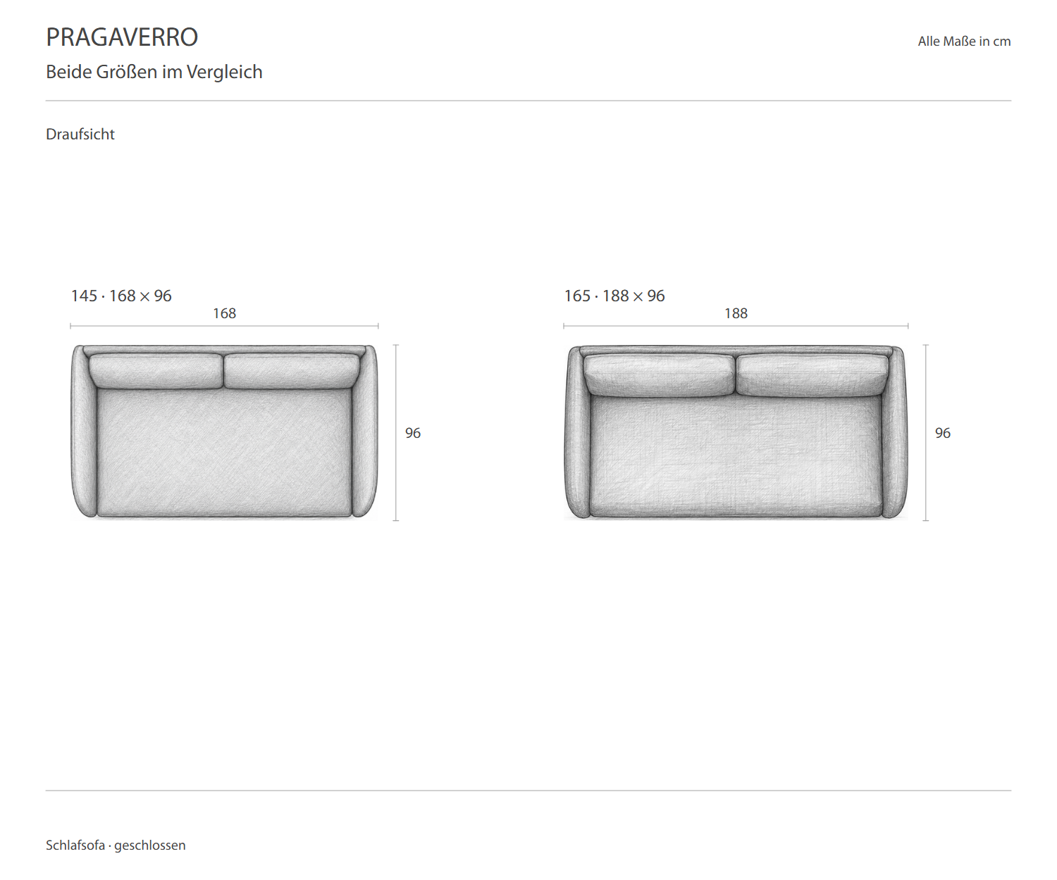 Livitalia Pragaverro – Size overview Livitalia Pragaverro – Size overview