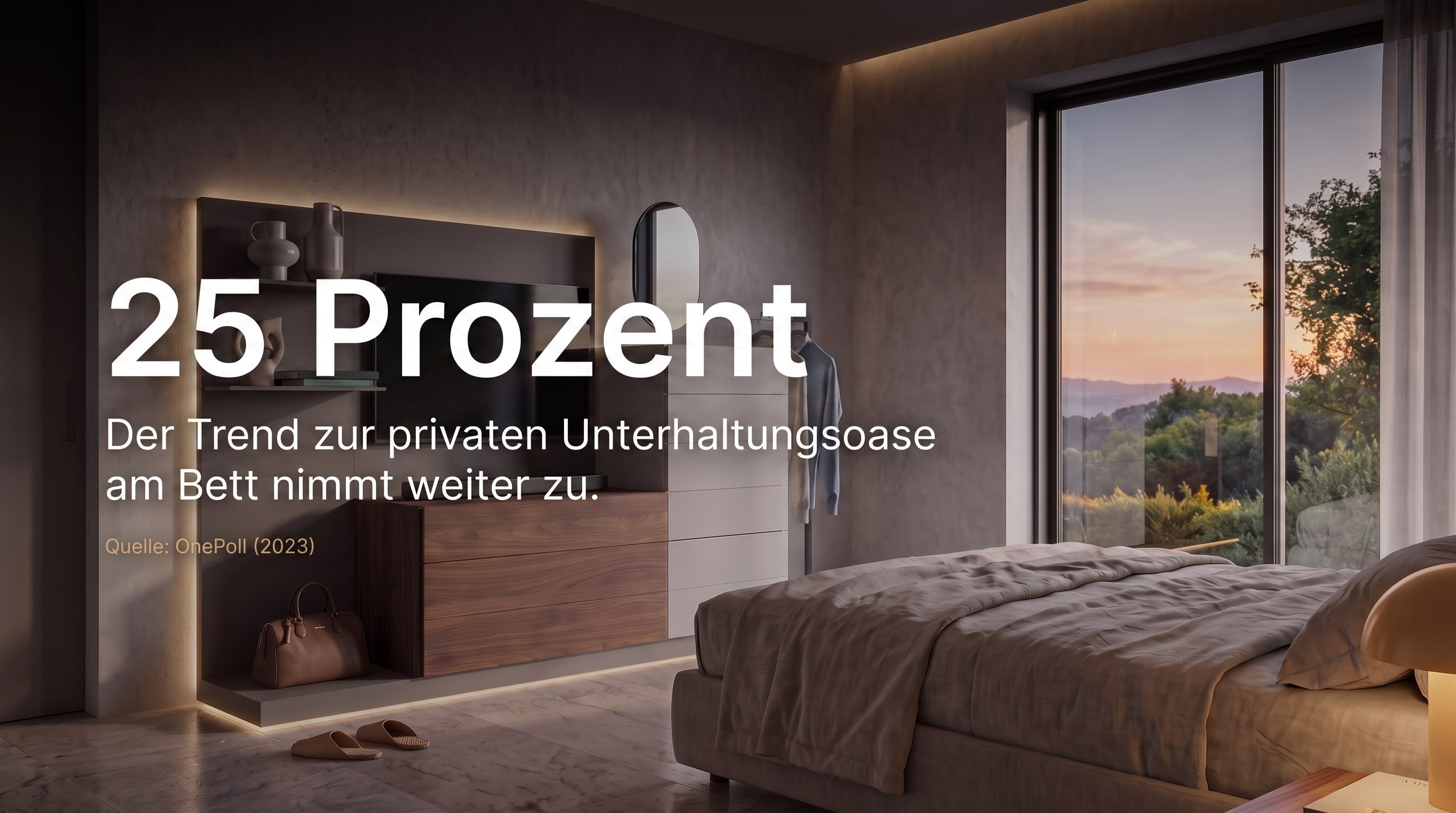 25 procent – De trend naar een privé-entertainmentoase bij het bed neemt verder toe.