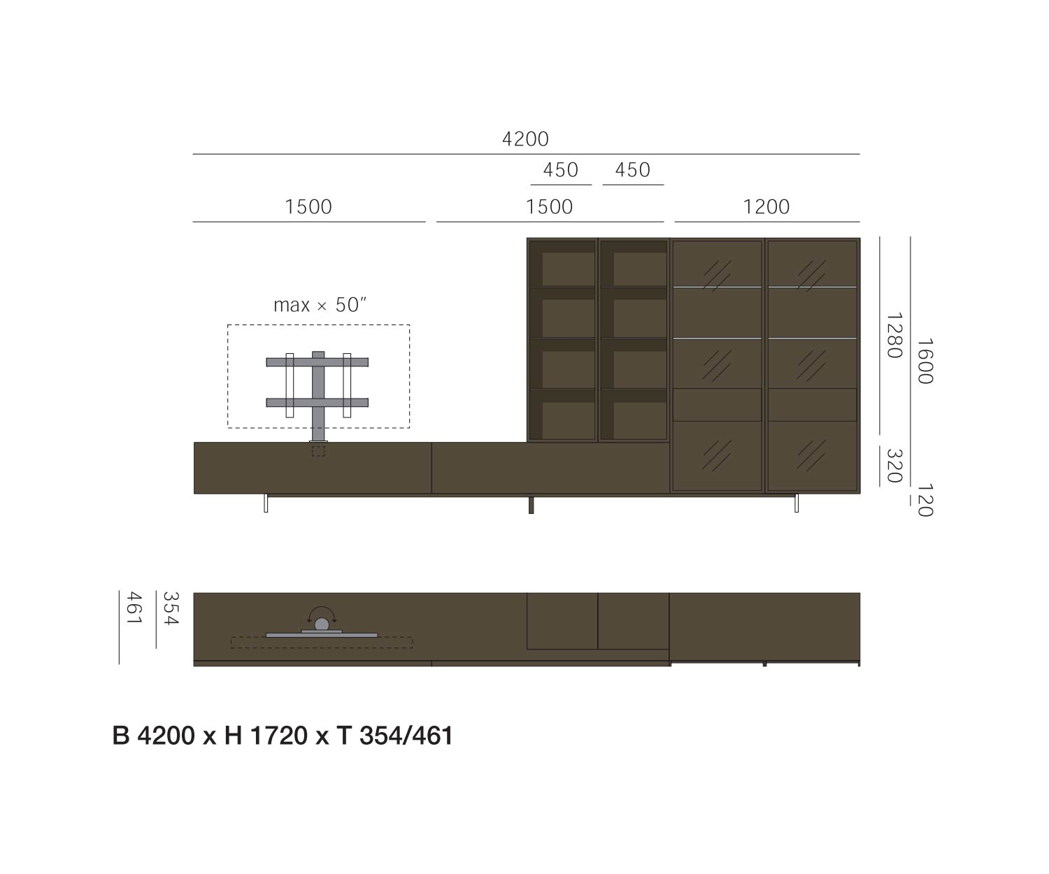 Livitalia Design wall unit C43 Dimensions Sketch Sizes Sizes Livitalia Design wall unit C43 Dimensions Sketch Sizes Sizes