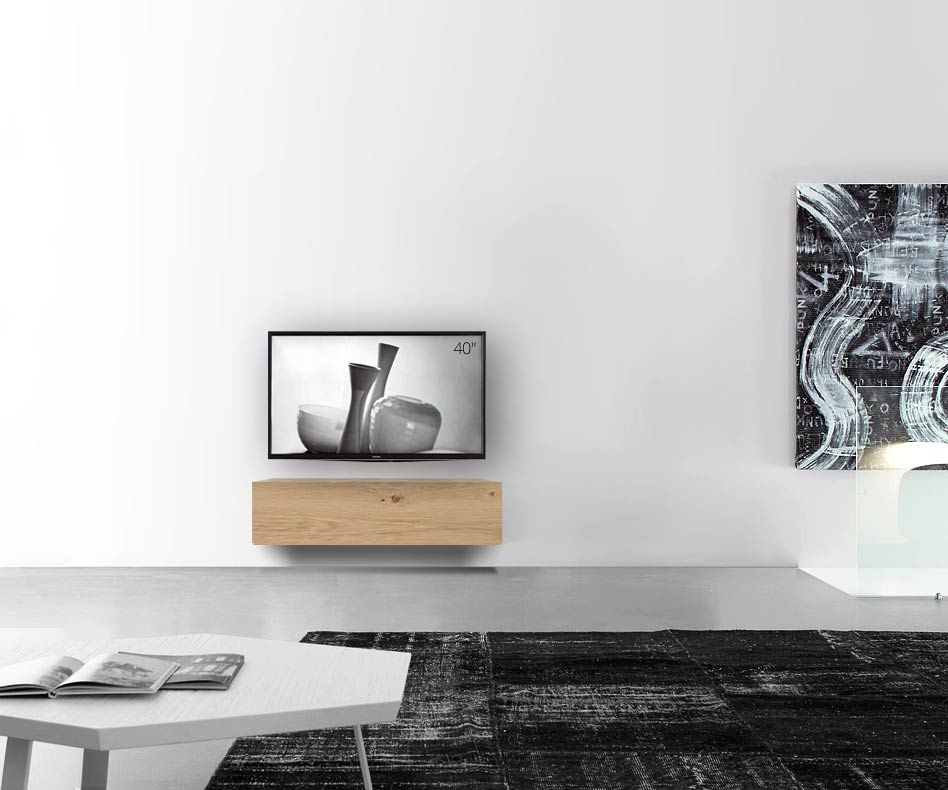 Livitalia Wood design lowboard configurator wall 120 cm 32 cm 46 cm light oak Livitalia Wood design lowboard configurator wall 120 cm 32 cm 46 cm light oak