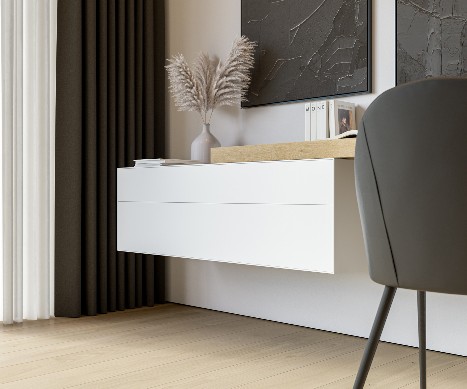 Design wall chest of drawers without handles Design wall chest of drawers without handles