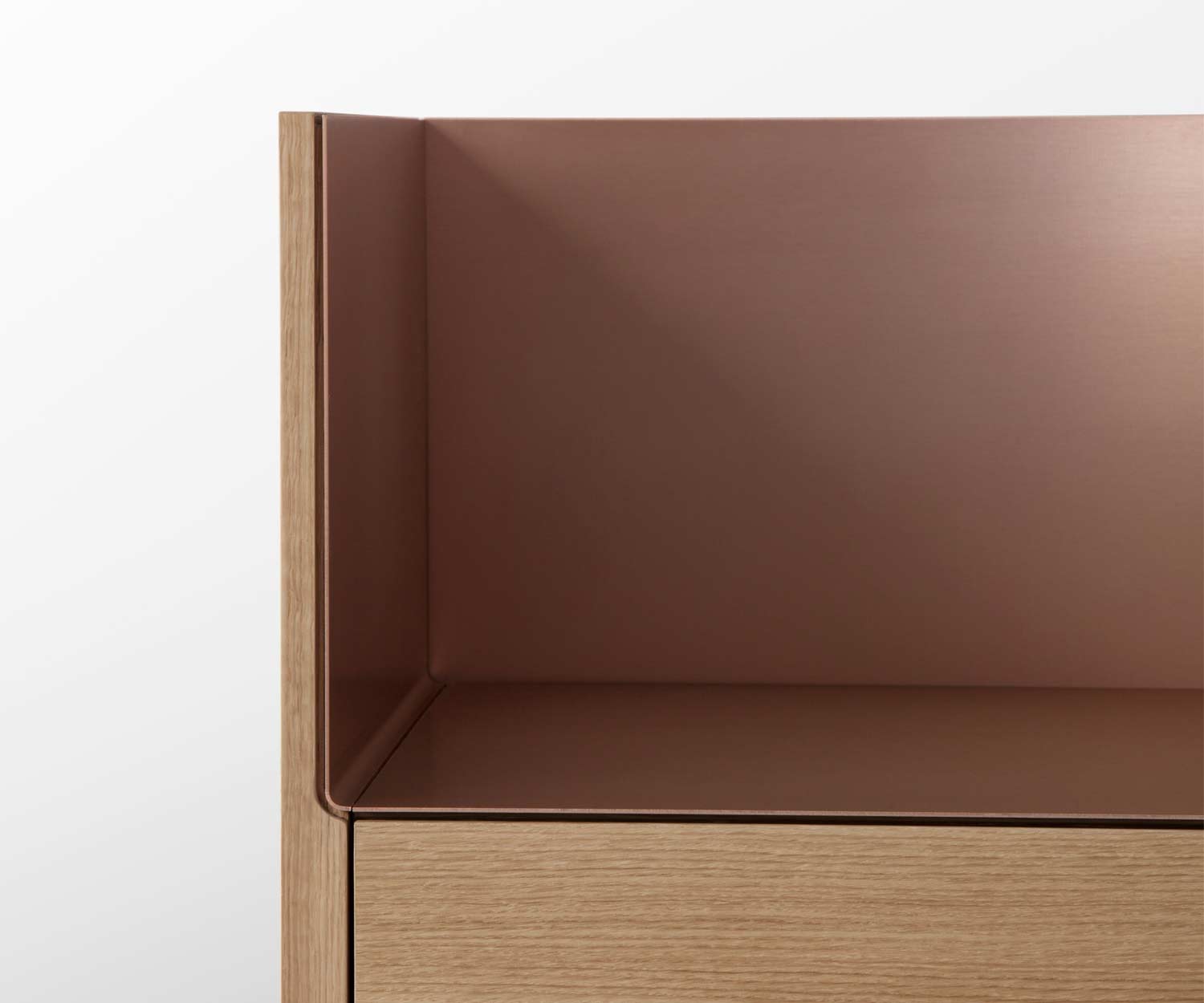 Design high chest of drawers Detail cover shelf on the chest of drawers without accessories