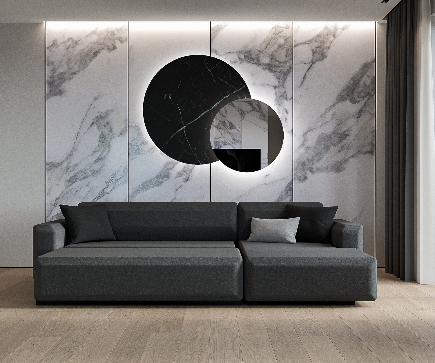 Prostoria Fade 2,5 Sitzer ecke rechts ausgezogen Tundra 11