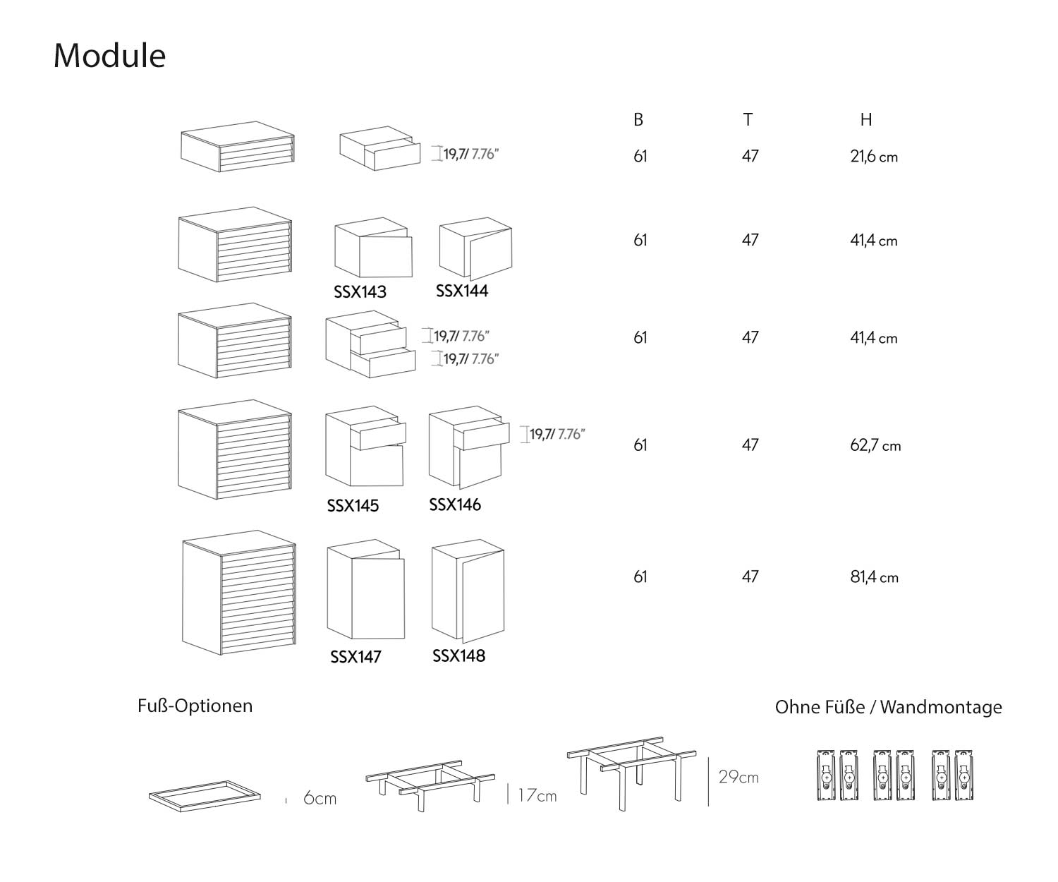 Design Konfigurator Modul Module Maße Größen Skizzen Größenangaben Bauplan