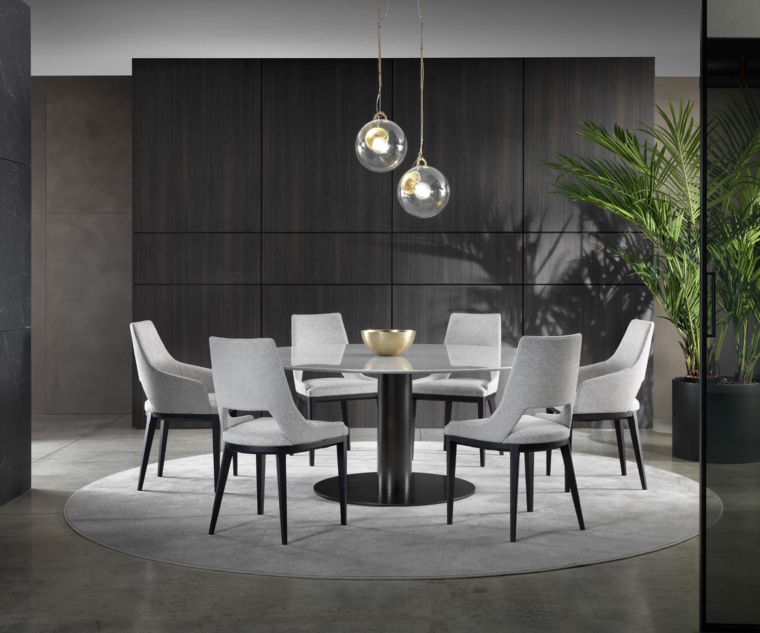 Break dining table from Marelli for six people in a spacious dining room area Break dining table from Marelli for six people in a spacious dining room area