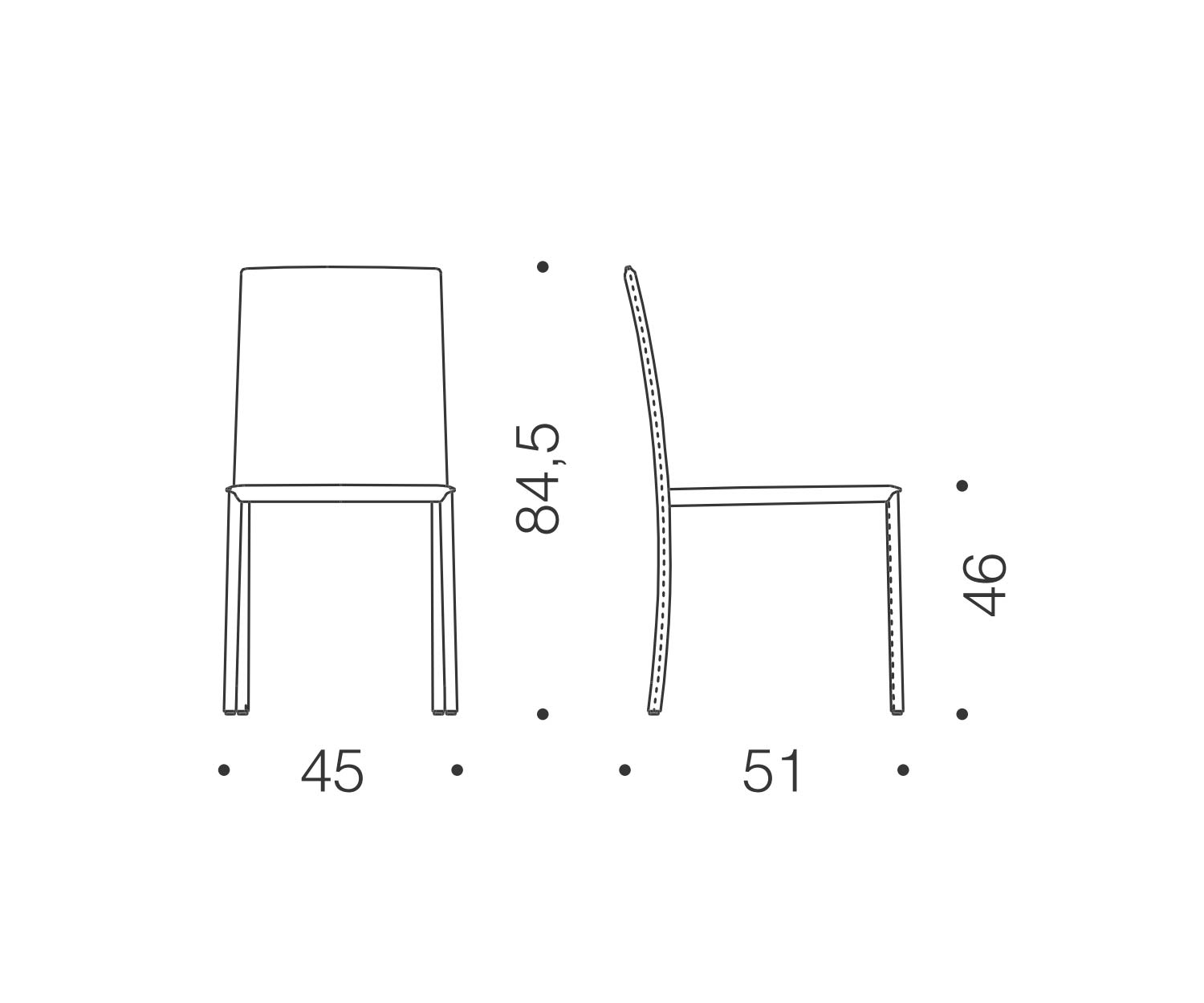 Ozzio Design chair Lunette dimensions