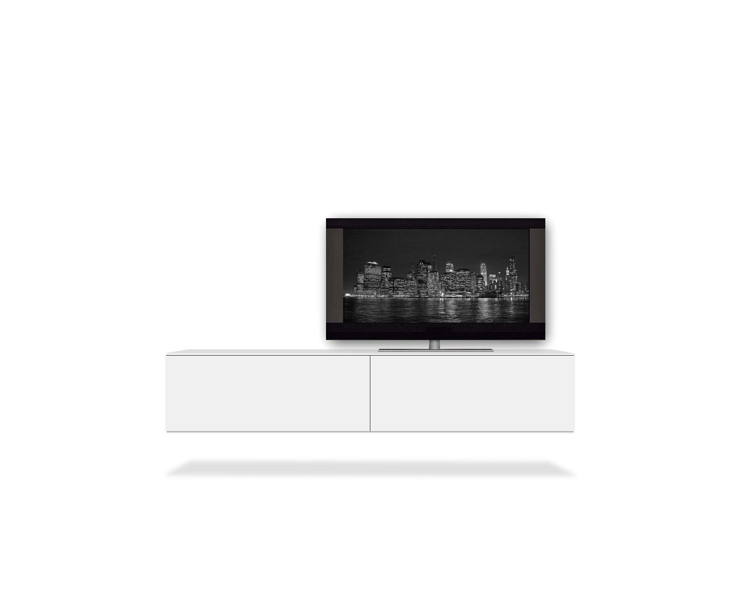 Novamobili Box Design Lowboard Konfigurator B 180 cm H 34,4 cm T 51,8 cm Matt Bianco Hängend